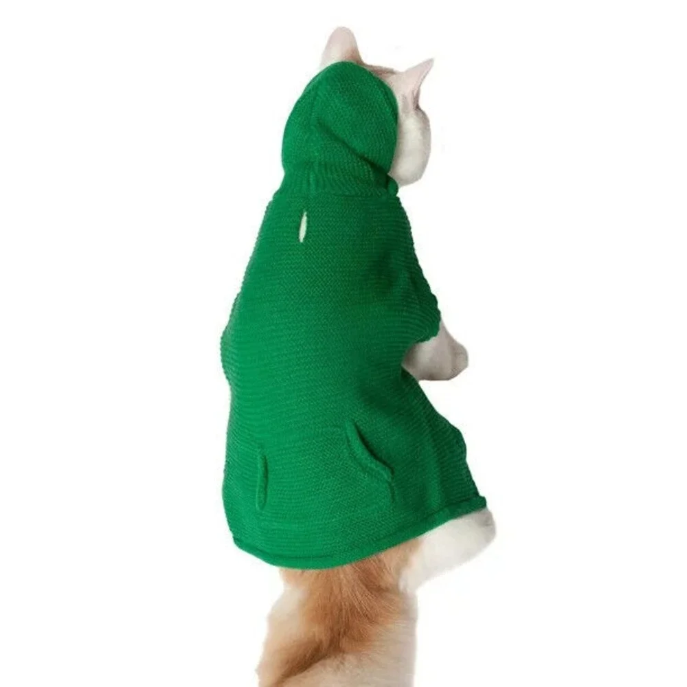 Vibrant Life Dog Cat Pet Holiday Green Hoodie Sweater XXSmall 3-7 LB NEW‎